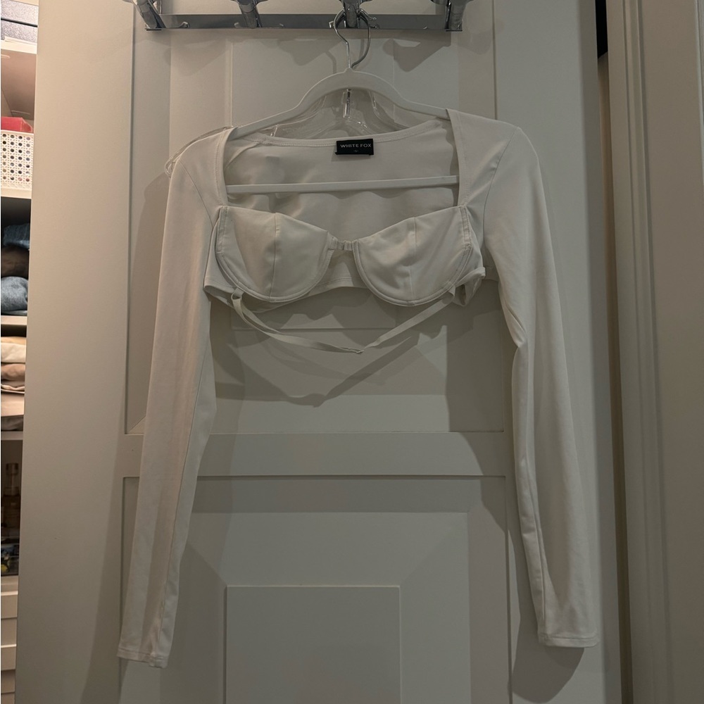 White Fox Longsleeve Bra Top